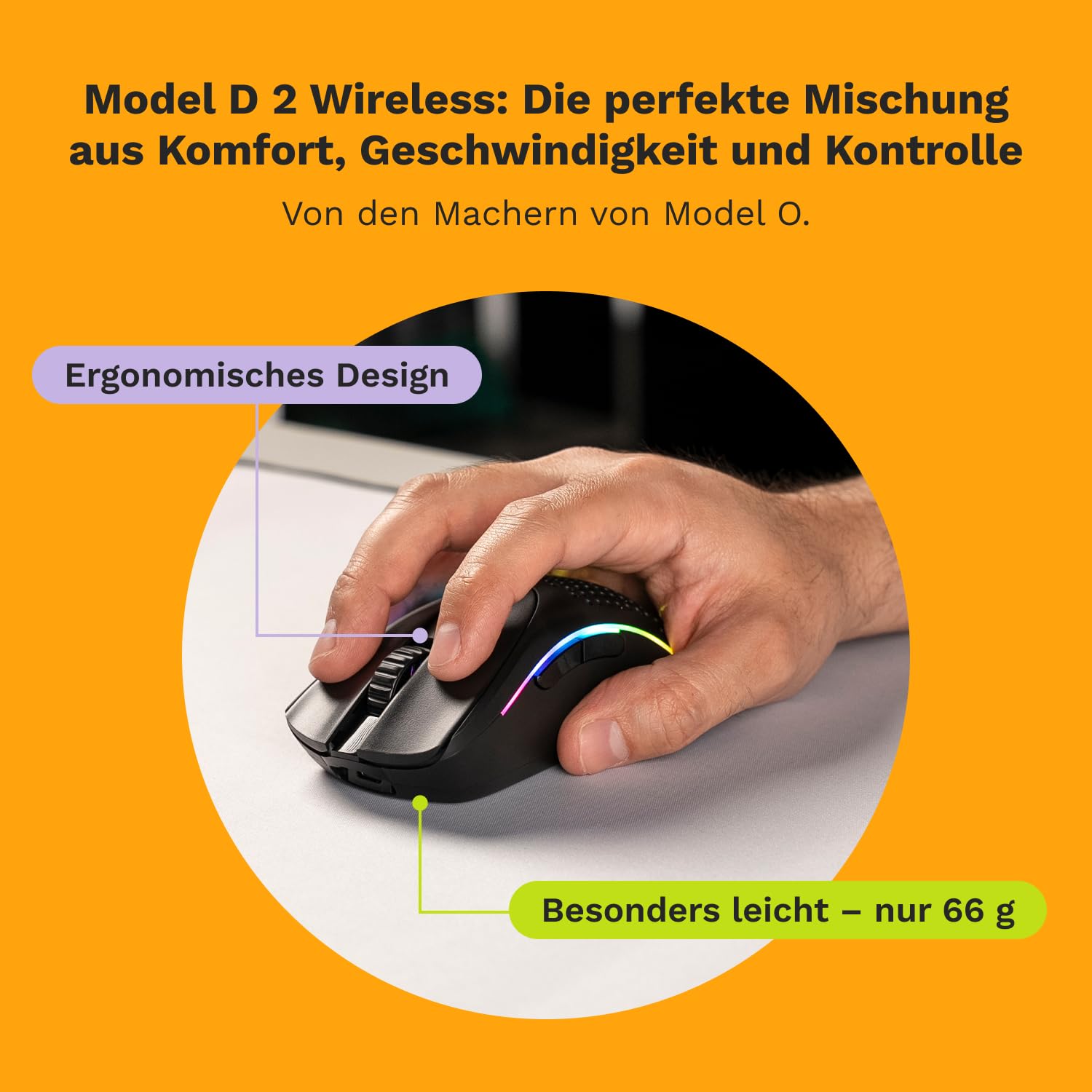 Glorious Gaming Model D 2 Wireless Gaming Mouse - superleicht – Bild 2
