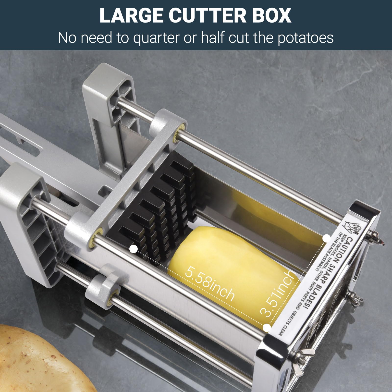 Potato Chipper, Sopito Professional Chip Cutter Machine Stainless Steel with 1/2 Inch - Image 4