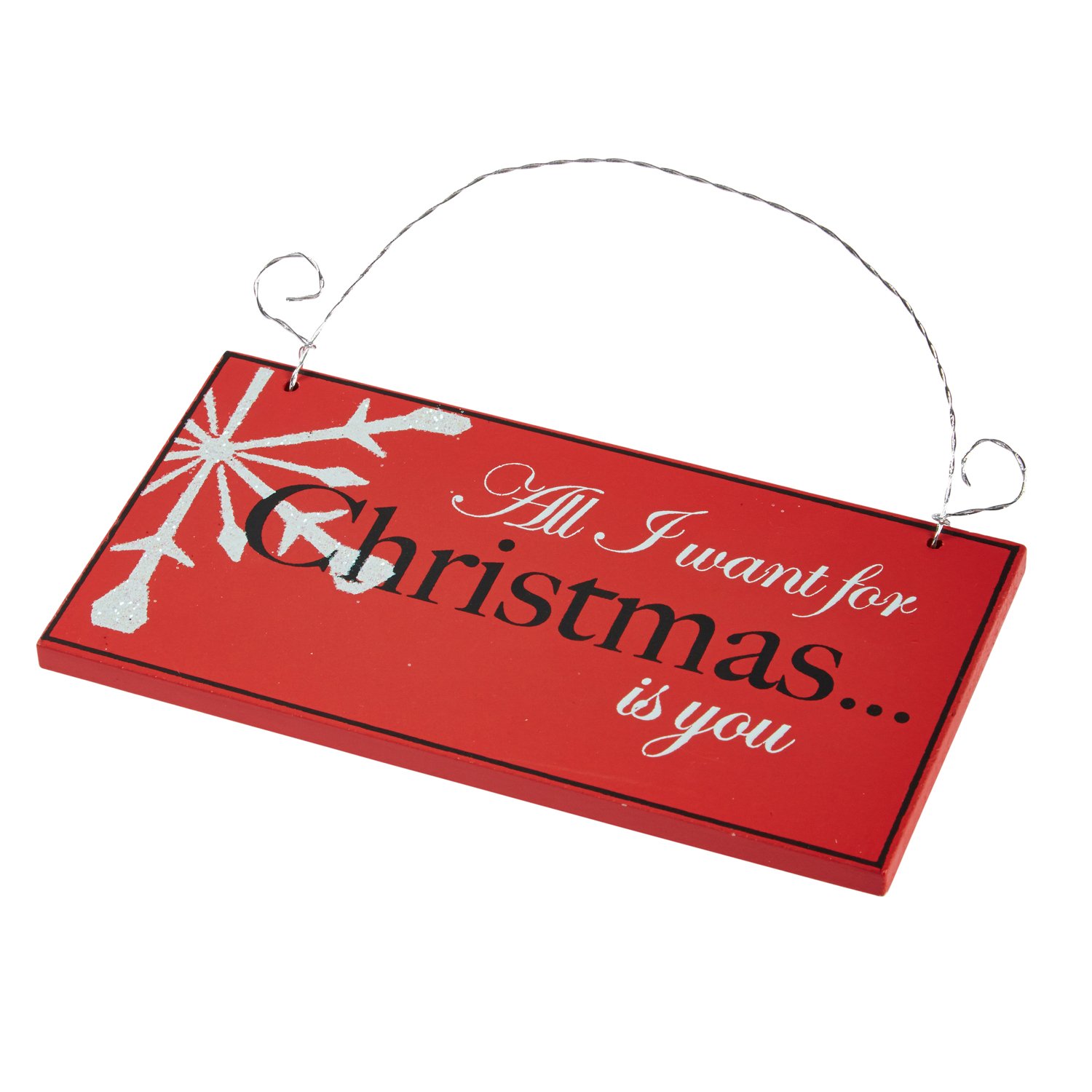 Lights4fun 'All I Want For Christmas Is You' Wooden Sign Decoration