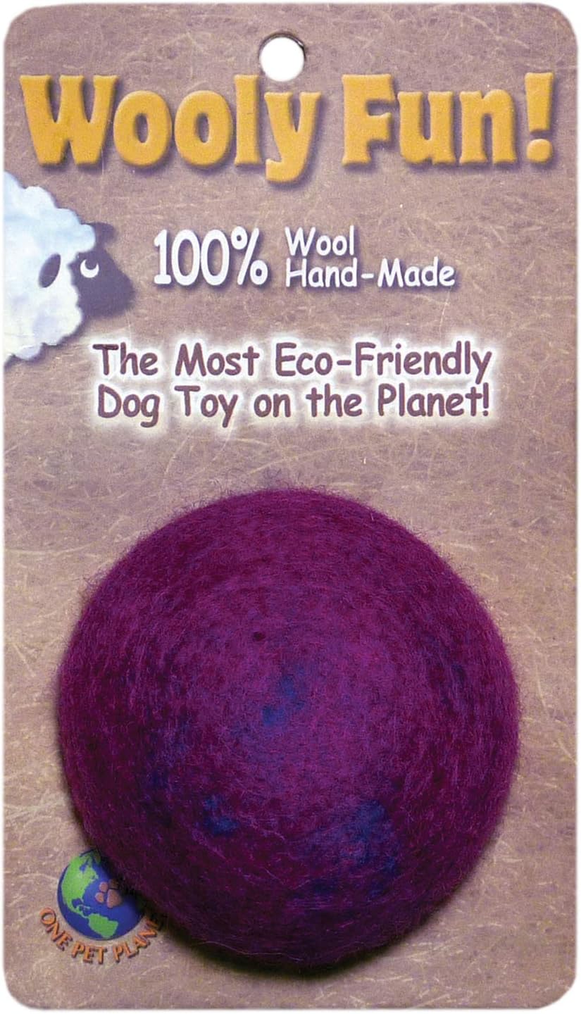 One Pet Planet 86015 3.5-Inch Wooly Fun Ball Dog Toy
