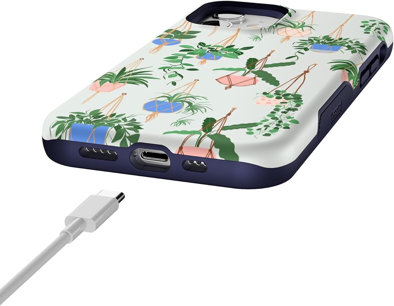 Casely iPhone 12/12 Pro Case | Hanging Around | Potted Plants Floral | Compatible with MagSafe | Bold Protective Design