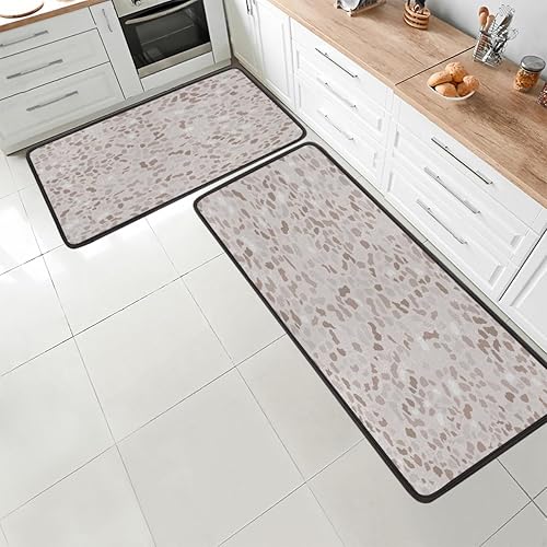 Vista 36 de Tapete de cocina acolchado con patrón de estrellas brillantes, antifatiga, juego de 2 piezas, duradero, resistente a las manchas, parte inferior