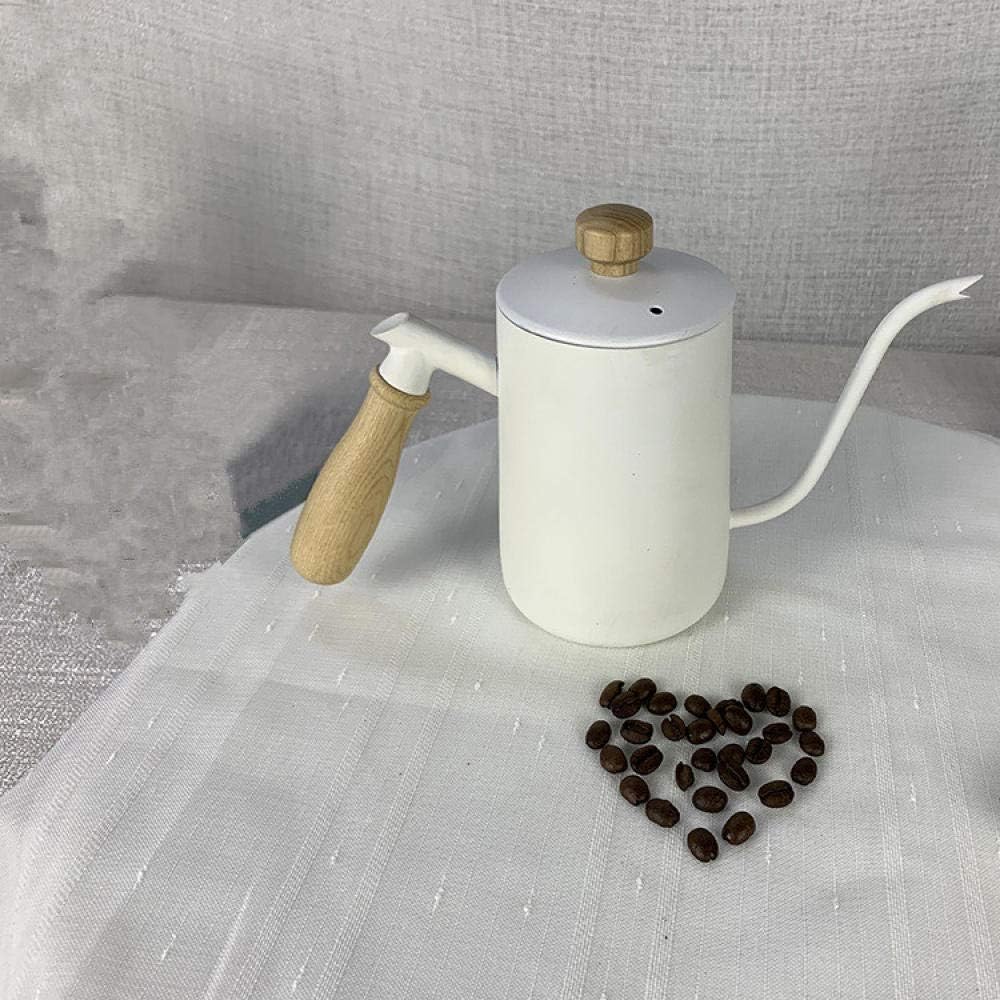 Coffee Maker Press Coffee Maker With Hand-Made Coffee Pot Narrow-Necked Pot -600Ml-White