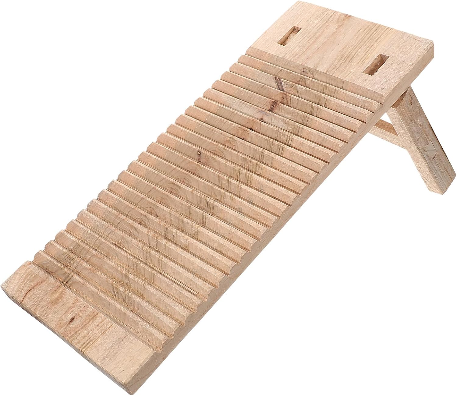 Mikinona Wooden Washboard Thickened Hand Washing Laundry Board with Legs 50x20x2.5cm Anti-slip Wood Rectangle Washboard for Home Laundry Cleaning