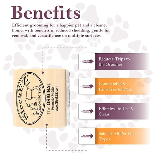 Miniatura 3 de SleekEZ - Cepillo para gatos para desprendimiento y cepillos para gatos de interior  Cepillo para mascotas para gatos  Herramienta de aseo  Funciona