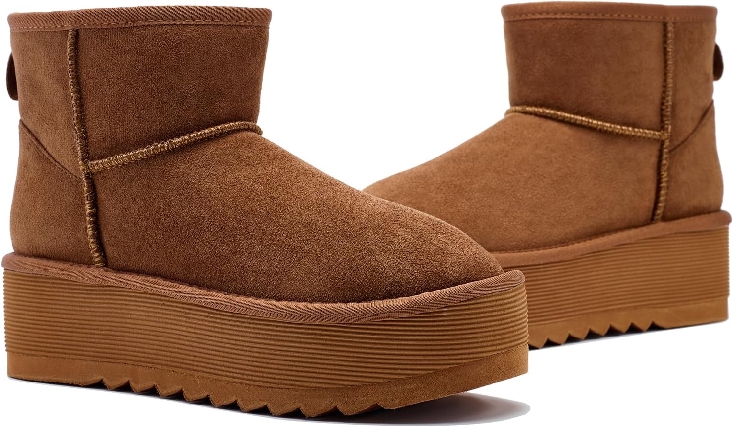 AUSLAND Women‘s Platform Mini Winter Ankle Classic Snow Boots Fleece Lined Warm Comfortable Anti-Slip Boots 9378 - Image 5