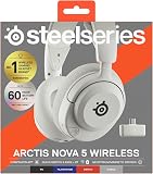 SteelSeries Arctis Nova 5 Bianco - Cuffie gaming wireless multi-sistema - Driver magnetici al neodimio - 100+ preset audio - Batteria 60 HR - 2,4GHz o BT - Microfono ClearCast Gen2.X - PC, PS5 - 13