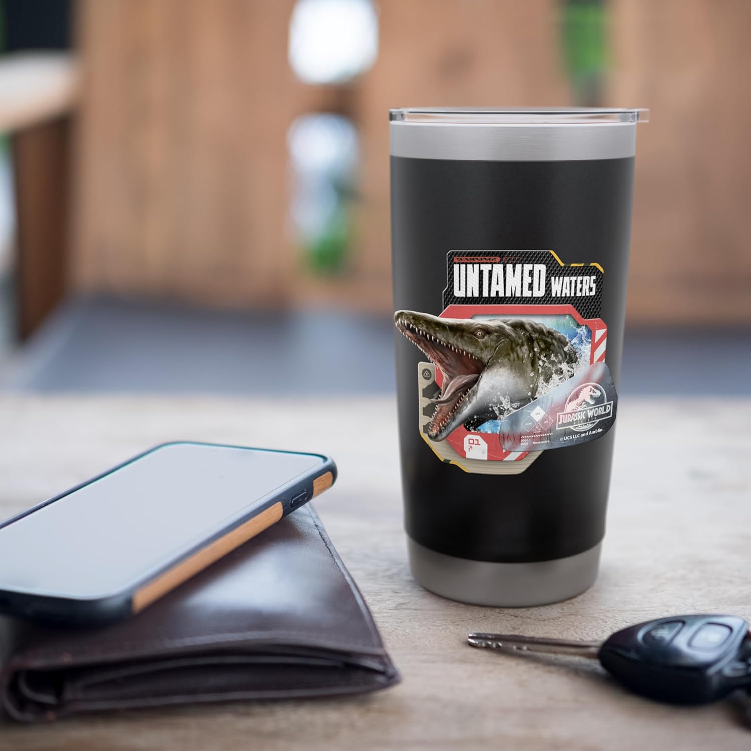 Jurassic World Rebirth Warning Untamed Waters Mosasaurus Stainless Steel Insulated Tumbler