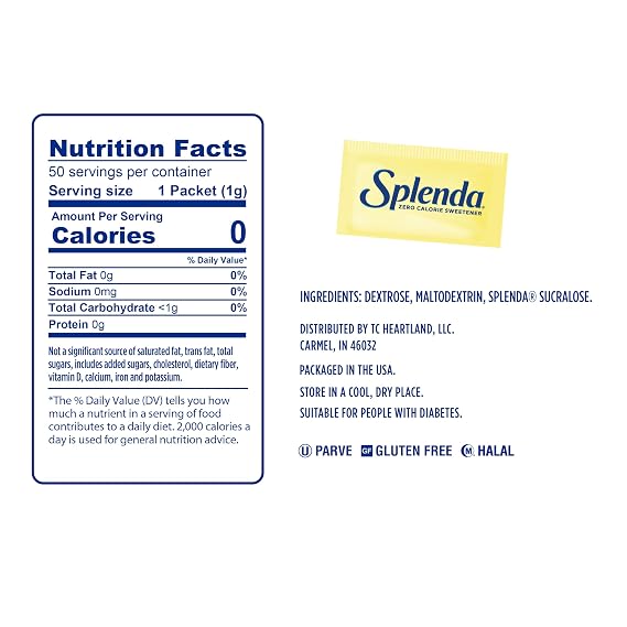 Splenda Sugar Substitute Packets - 50 ct, 1.76 Ounce (Pack of 50)