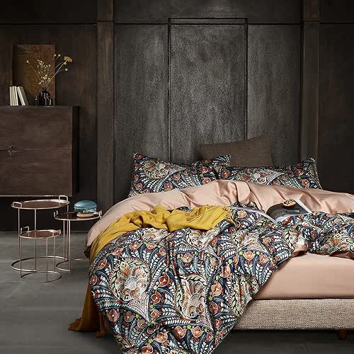 Cupocupa King Duvet Cover Set - 3pc Dark Navy Paisley