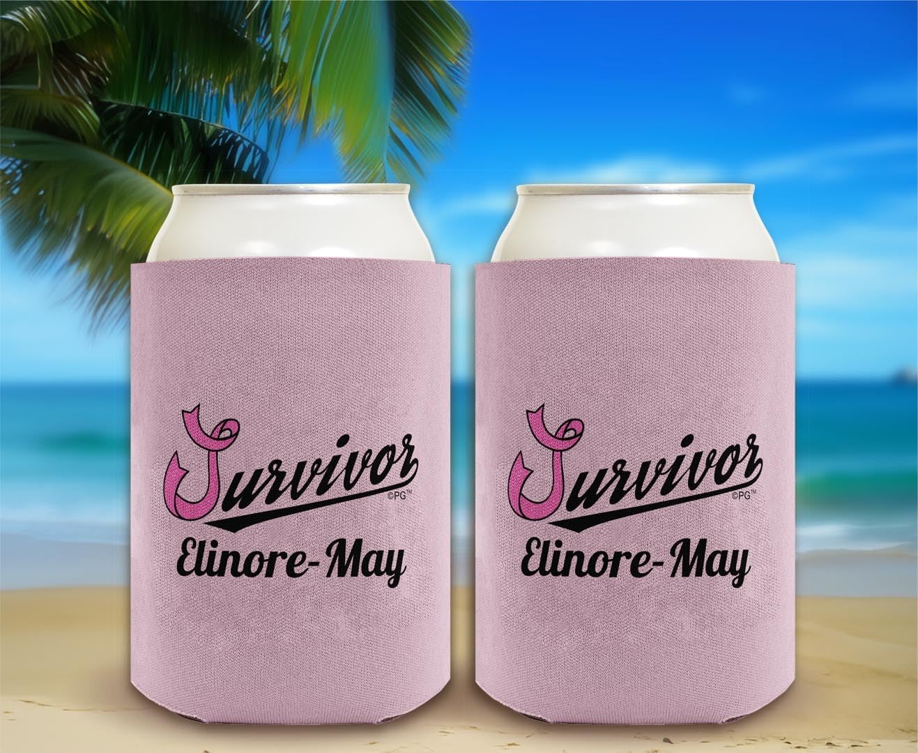 Personalized Breast Cancer Ribbon Breast Cancer Support Survivor With Personalized Name 24-Pack Personalized Can Drink Thermocoolers Party Pack