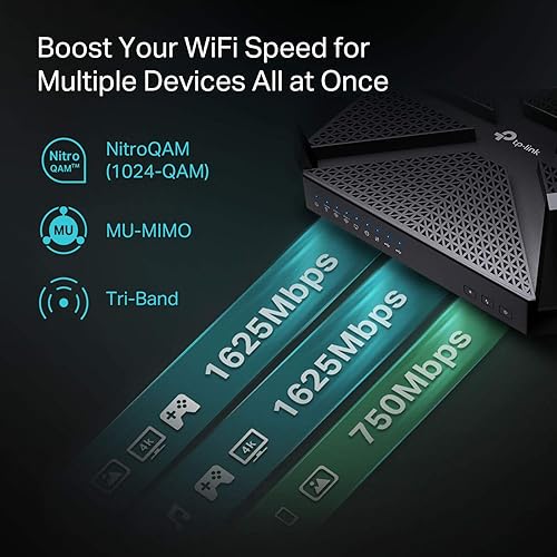 Miniatura 5 de TP-Link Router WiFi inteligente AC4000 - Enrutador de tres bandas, MU-MIMO, servidor VPN, control parental, CPU de 1.8 GHz, Gigabit, conformación de