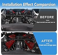 Vista 2 de Cubierta de protección para el compartimiento del motor compatible con Chevrolet Corvette C8 Stingray 2020-2024, aleación de aluminio, 2 piezas