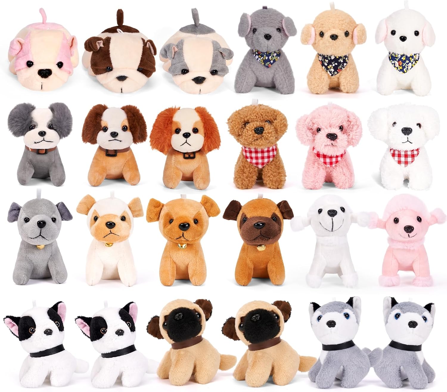 Niceup Small Dog Stuffed Animals Kids Plush Puppy Stocking Stuffers Party Favors Bulk Dog Paw Adoption Class Pet Puppy Toys Doll for Party Bag Goodie Bag Stuffer Gift Fillers (12)