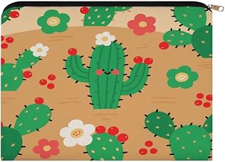 Cactus Flower Design Aesthetic Makeup Bag Cosmetic Bag with Zipper | Cute Makeup Pouch & Toiletry Bag for Women Lightweight Skincare Organizer