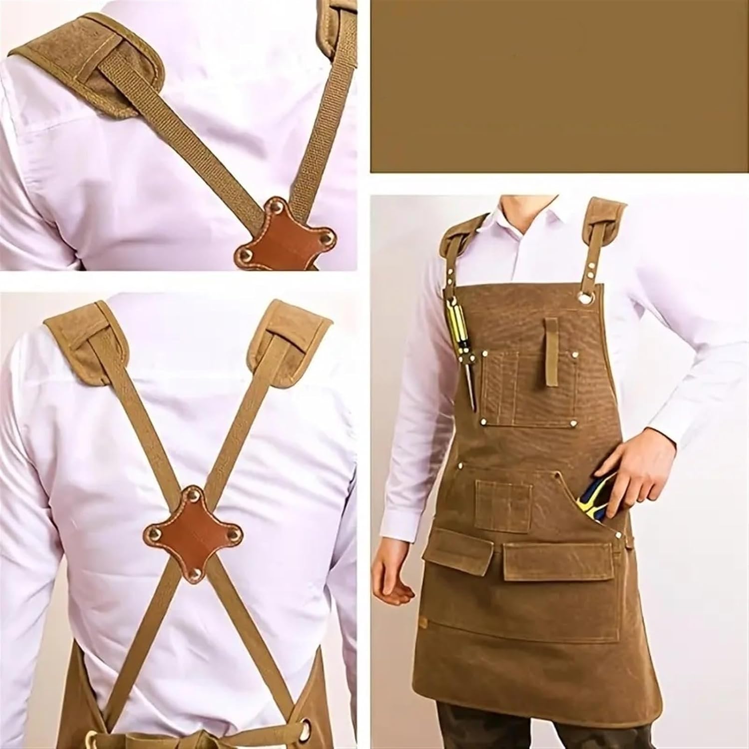 Aprons With Pockets Aprons For Gardening Multi-Pocket Apron For Barber Baking Cafe, Work Dress, Gardening Supplies Apron