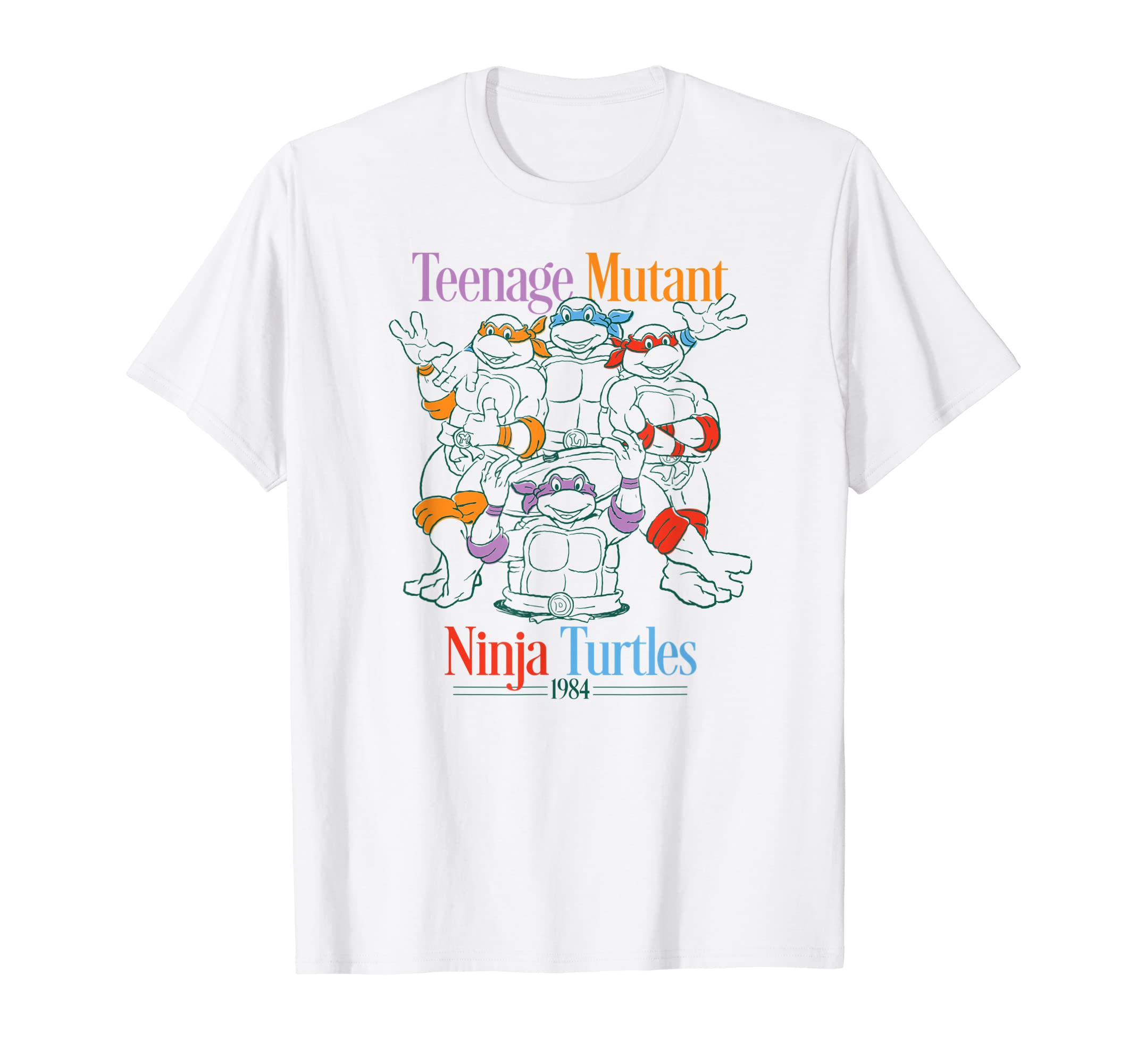 Amazon EssentialsTeenage Mutant Ninja Turtles Retro Group Pose T-Shirt