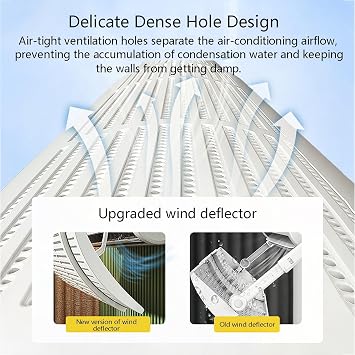 Flow Deflector for Air Conditioner, Conditioner Windshield, Ac Split Unit Baffle Shield, Wind Baffle for Bedroom, Air Conditioner Flow Deflector with Multi-Angle Adjustment(58-92cm)