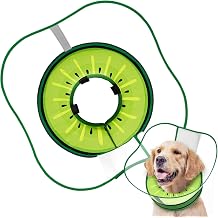 Sponge Dog Cone Collar, Dog Donut Collar After Surgery with Clear Shield, Adjustable Soft Cone for Dogs to Stop Licking-Comfy Cone for Large Medium Small Dogs Kiwi,XL