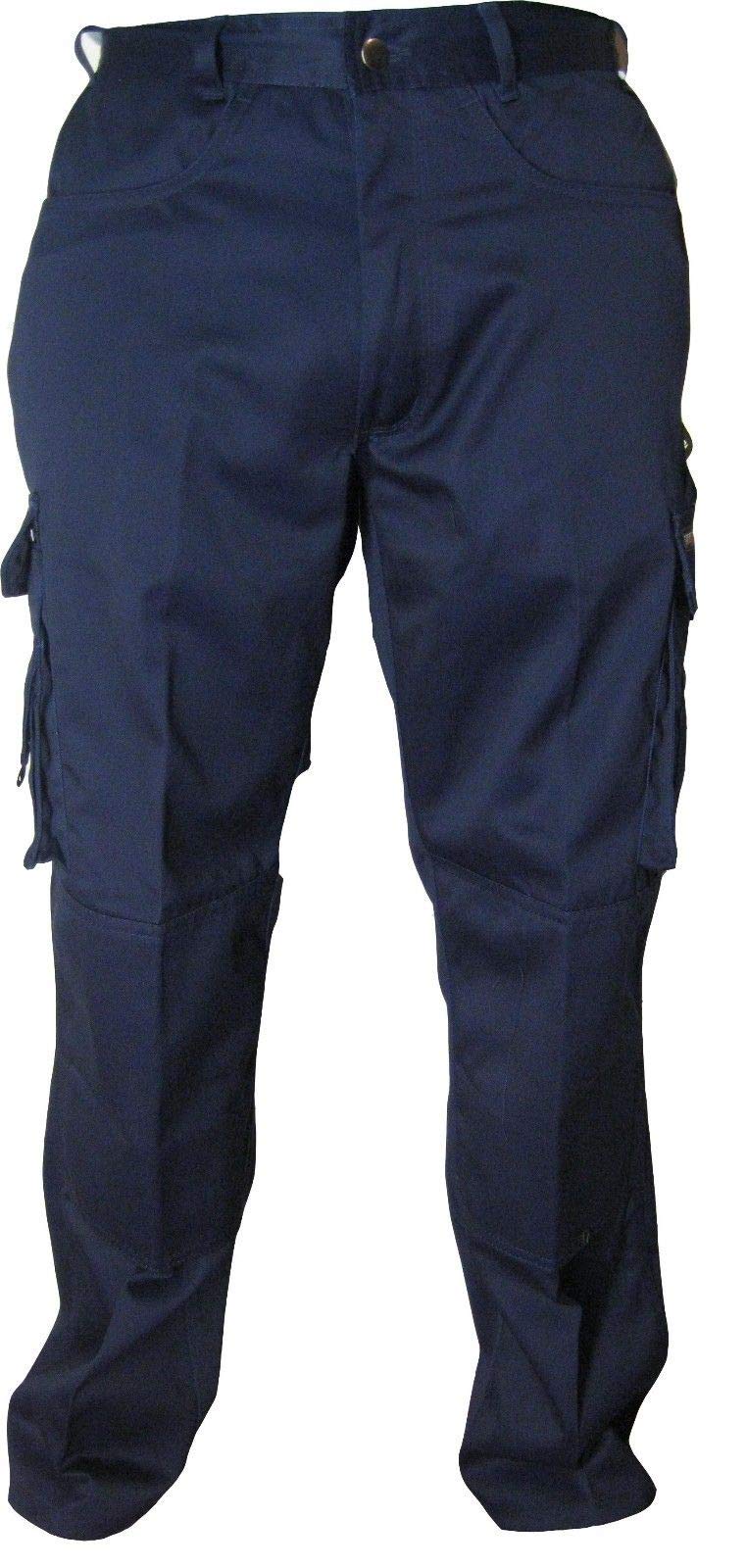 Super Action Combat Work Trouser Pro Trade Hardwearing Cotton Rich Heavy Duty Pants Original 711 (W 32" L 30", Navy)