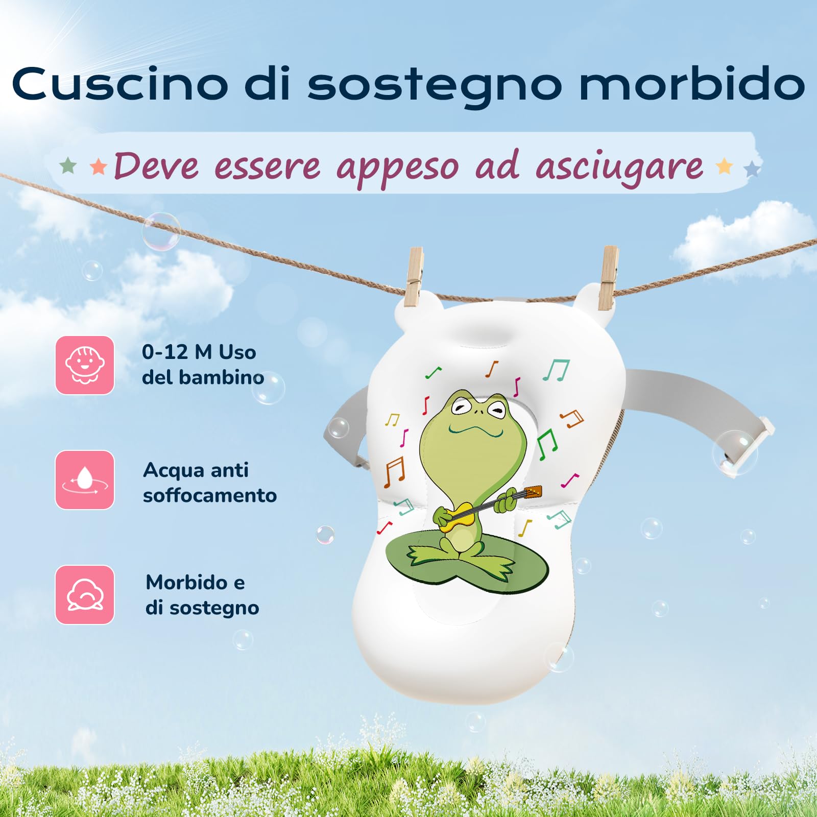 COOSEYA Vaschetta Bagnetto Neonato, Vasca Neonato Bagnetto Con Supporto Da Bagno Gratuito Per Neonati E Bambini, Regalo Ideale Per Viaggi All'Aperto (Rosa)
