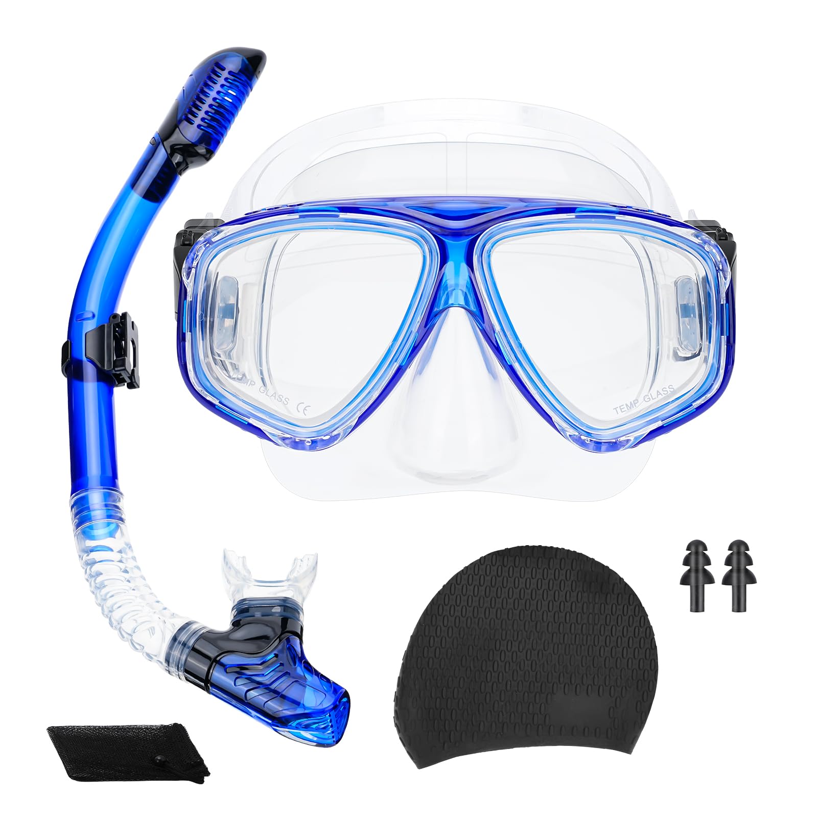 Gafas Buceo, Acemall Gafas de Buceo para Adultos Anti Niebla Anti-Fuga Máscara de Buceo con Amplio Campo de Snorkel, 100% de Silicona Apta para Uso Alimentario con Mascara Buceo de Vidrio Templado