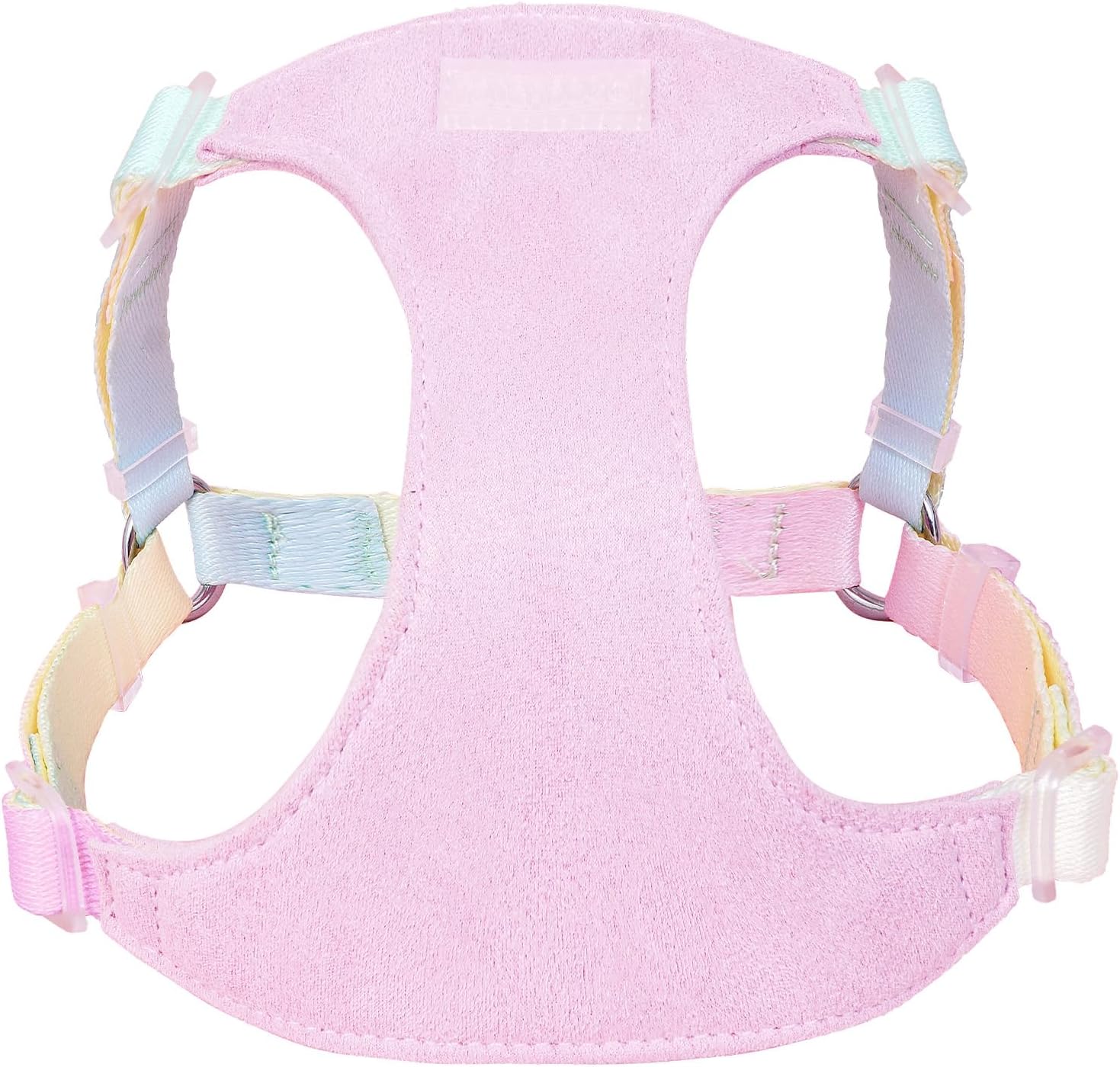 ​Y-Front No Pull Harness for Small Dogs - 49g Ultra Lightweight Escape Proof Vest, Suede Chest Pad & Sunset Color Shift (Pink, S)