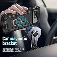 Vista 6 de ADDIT Funda para Pixel 8, funda para teléfono Google Pixel 8 con soporte de anillo magnético de soporte, grado militar a prueba de golpes, funda