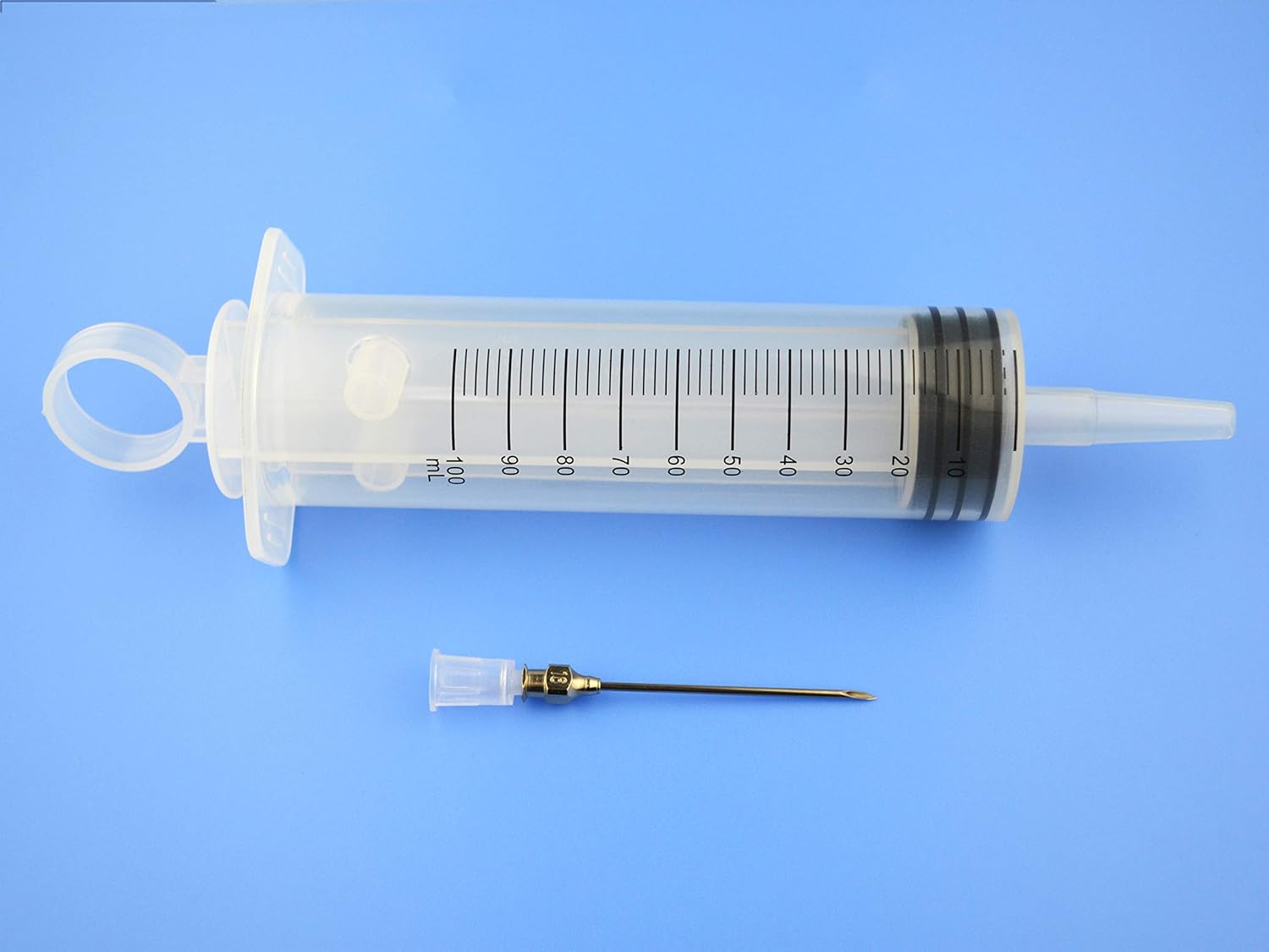 2Pcs-100ml Syringe, 100cc Syringes, Kitchen Syringe Glue Syringe Plastic Syringe, Large Volume Syringe with Needle, Dispensing Syringes (100ml-B)