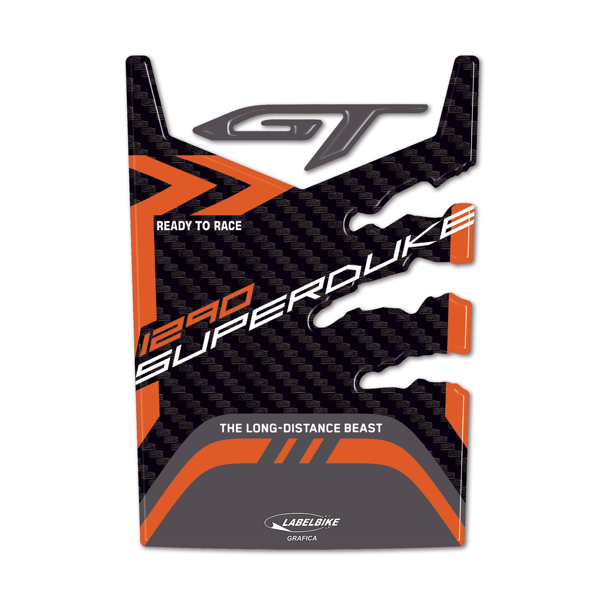 labelbike - 3D Tank Pad Sticker for Motorcycle Tank Decoration and Protection Compatible with KTM 1290 Super Duke GT 2022-2024