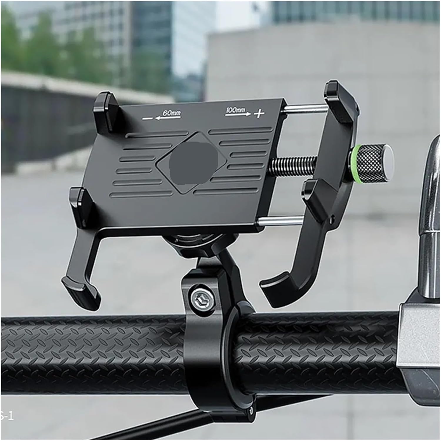 Aluminum Alloy Motorcycle Mobile Phone Holder Universal 360° Adjust Bike Motorcycle Mobile Stand Compatible with 4.7″-7.2″ Mobile Phones(M6S-1 Black)