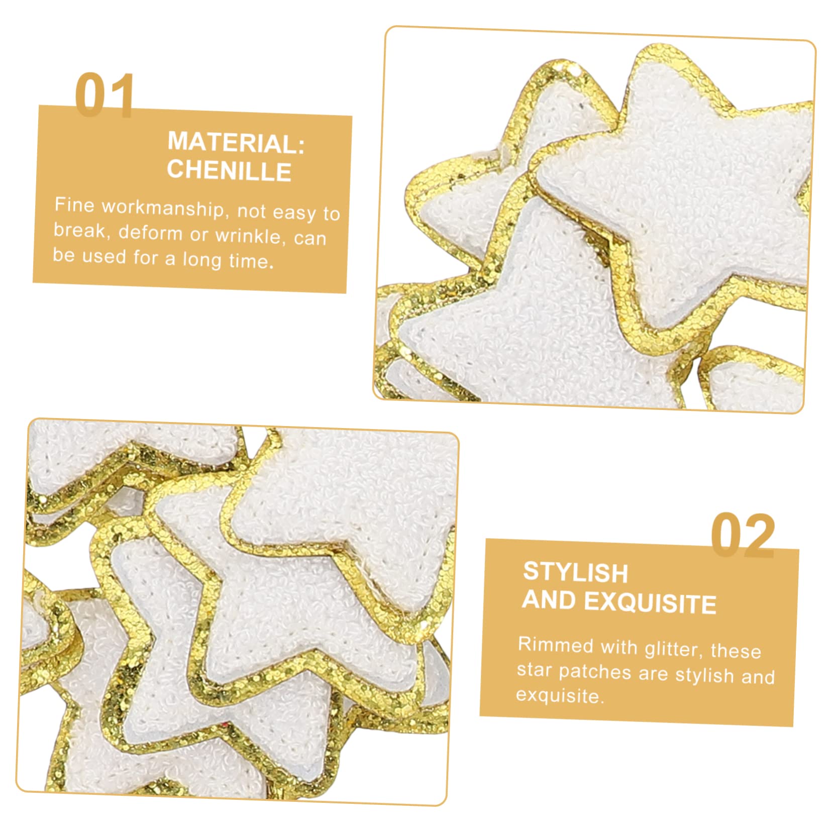 OSALADI 2 Set Toppe Ricamate Stella Per Abbigliamento Toppe Da Applicare Con Ferro Riparazione E Decorazione Per Moda E Accessori 32 Pezzi * 2