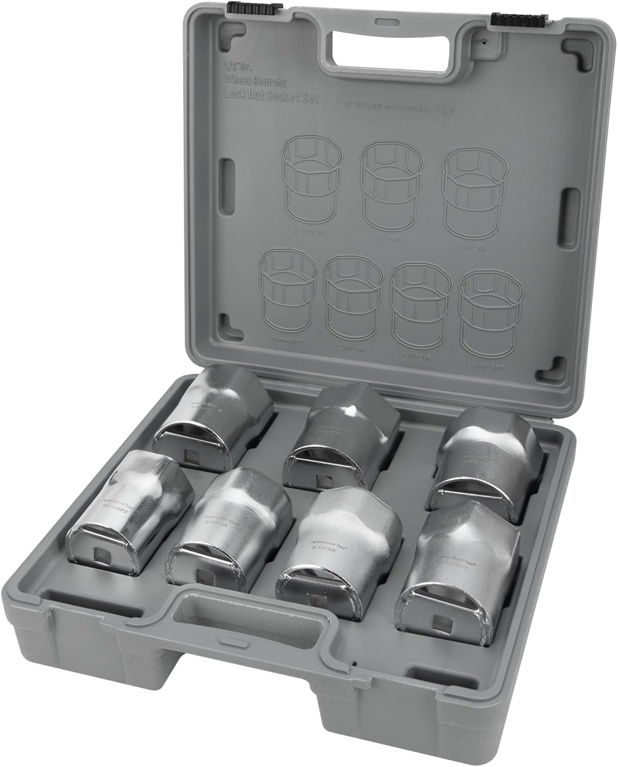 Performance Tool W89314 1/2-Inch Drive Wheel Bearing Lock Nut Socket Set, 7-Piece