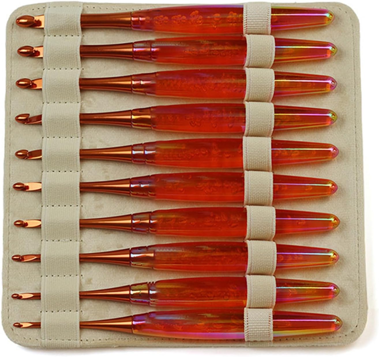10Pcs Ergonomic Acrylic Grip Crochet Hook Needle 3.0-8.0mm