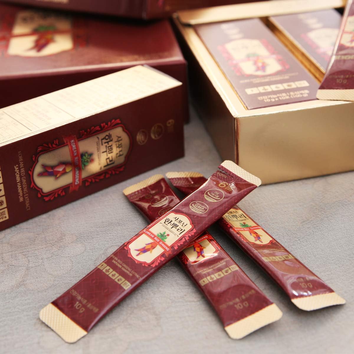 Korean Panax Red Ginseng Extract-6 Year Roots Ginsenoside-20mg Made in Korea. Every Day for Immunity, Energy & Stamina Boost, Memory, Mood, Focus, and Overall Health 10g X 30 Pcs : Health & Household