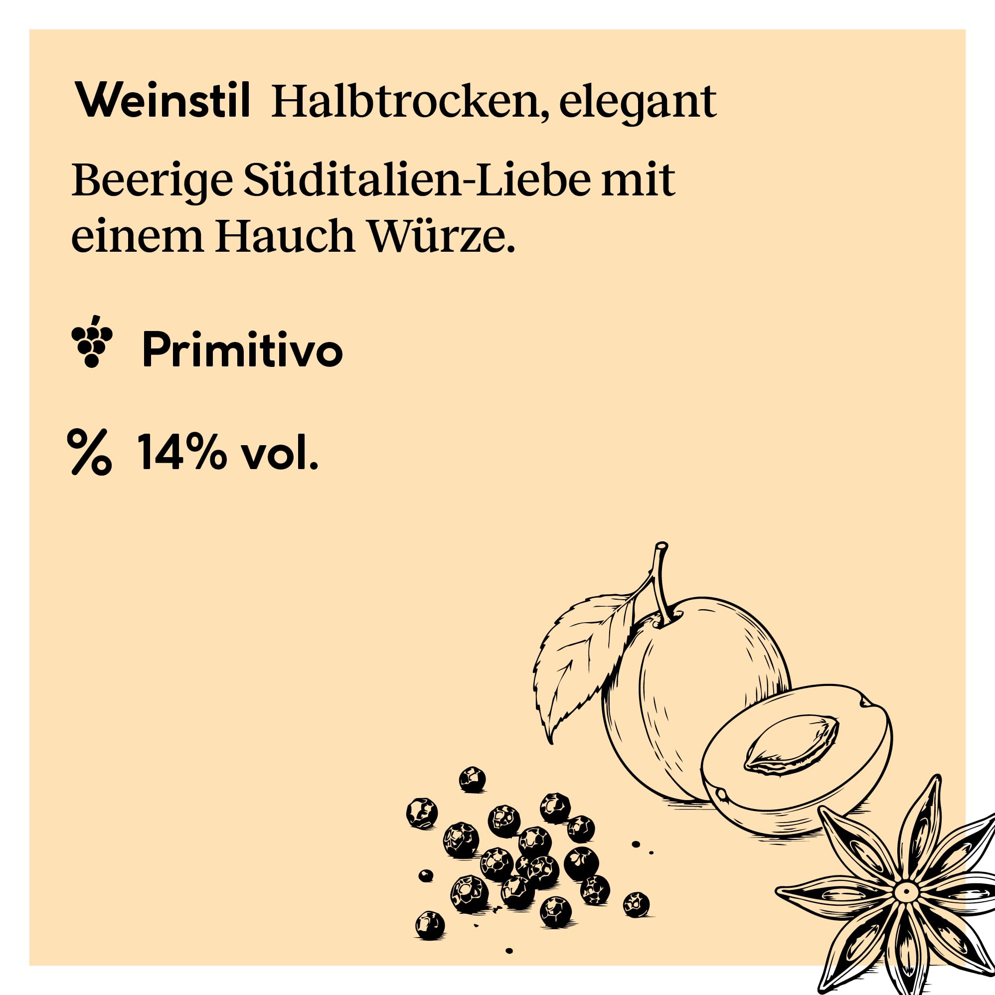 DELINAT Primitivo Puglia 2022 – Italienischer Bio-Rotwein halbtrocken | Sortenreiner Primitivo aus Apulien, fruchtig & säurearm - Veganer Premiumwein 6 x 0,75l
