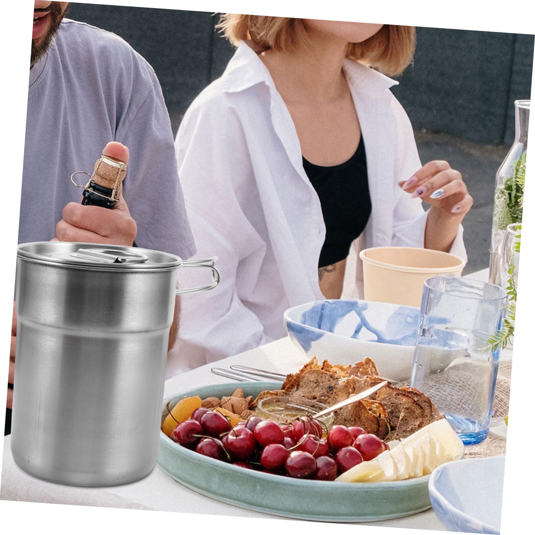 Mikikit 2stücke Teiliges Faltbarer Campingbecher Tragbare Outdoor-tasse Für Wasser Und Kaffee Für Wandern Und