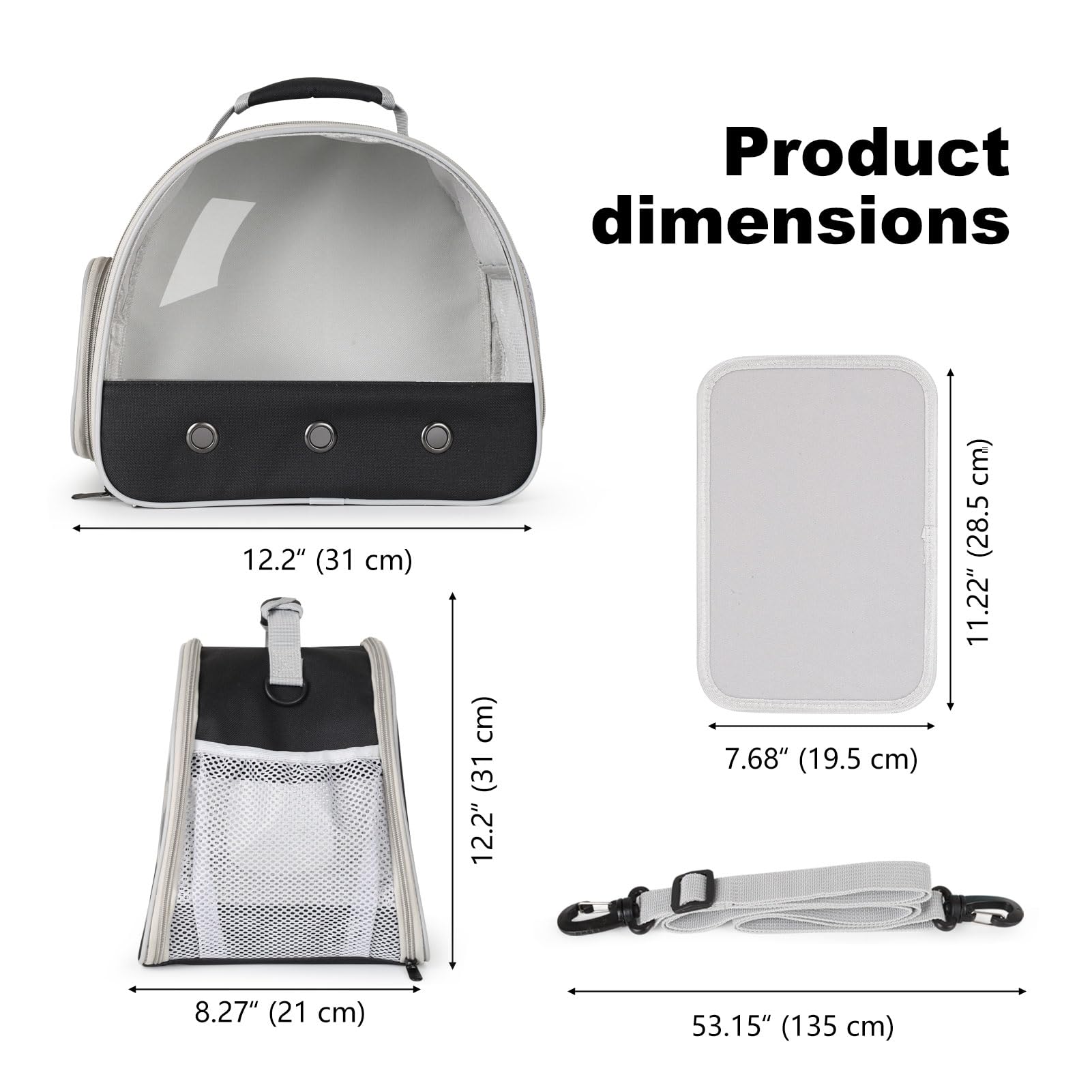 Bearded Dragon Travel Carrier,Lizards Carrier, Small Animal Travel Carrier for Sugar Glider Hedgehog Rat Parrot Bird Guinea Pig, Portable Guinea Pig Travel Bag for 2