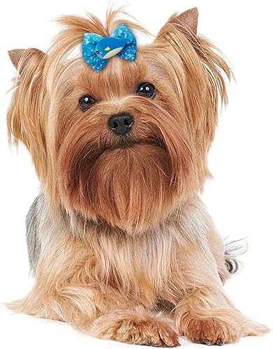 Miniatura 5 de JpGdn 24 unids12 pares de lazos para el pelo de perro con banda de goma, patrón de animales marinos de verano para niña, macho, hembra, pequeño,