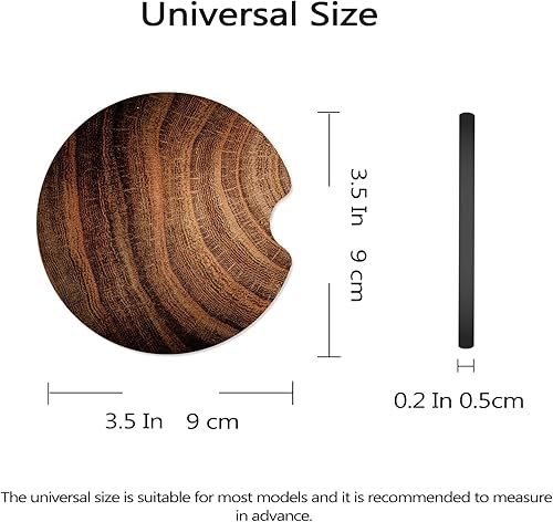 Miniatura 3 de Posavasos de coche de 3.5 pulgadas para portavasos, paquete de 2 posavasos de goma universales antideslizantes grandes para hombres, accesorios para