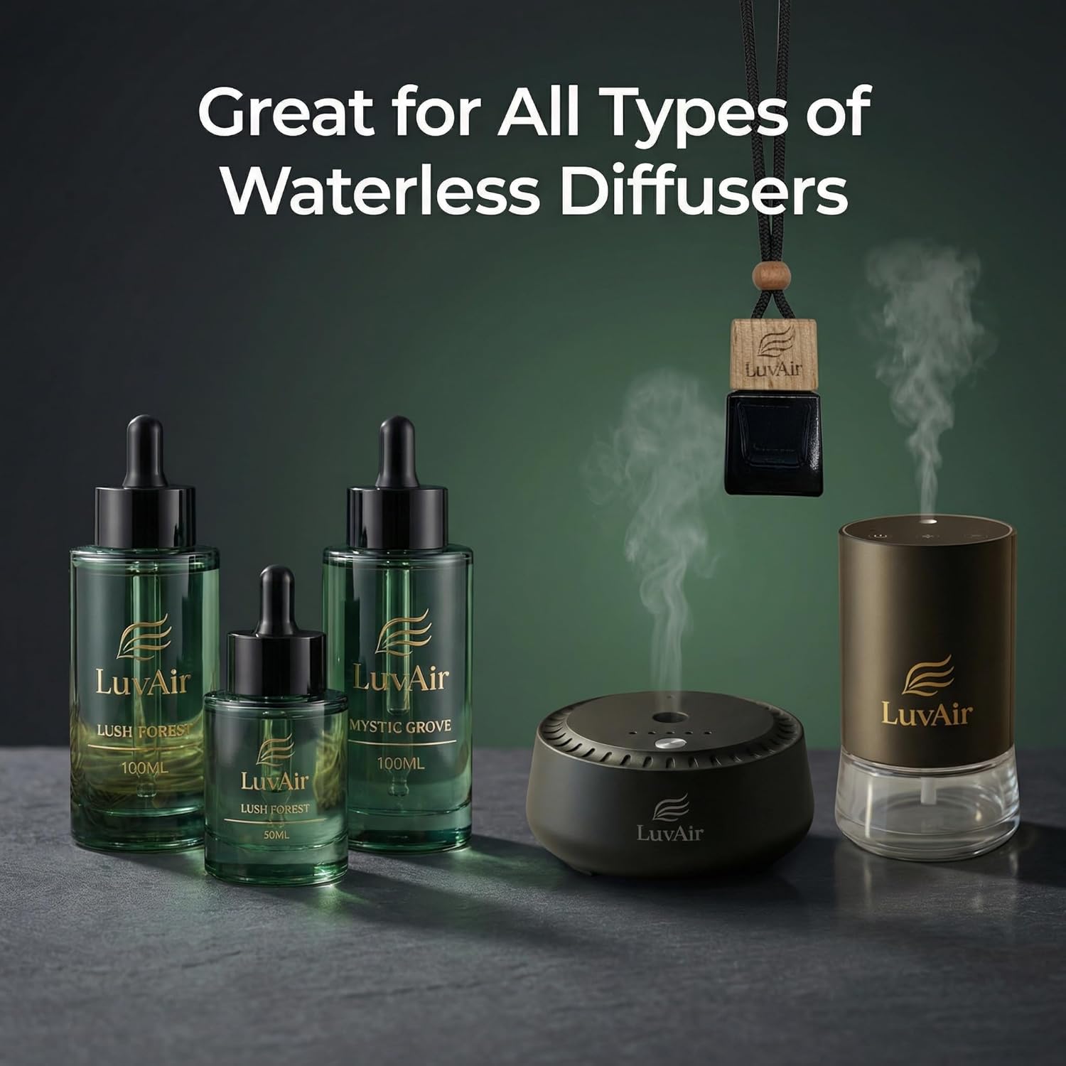 LuvAir™ Woody Collection Aroma Oil Refill – Warm, Earthy Fragrance for Car and Home Waterless Diffusers (50 ml, Mystic Grove)