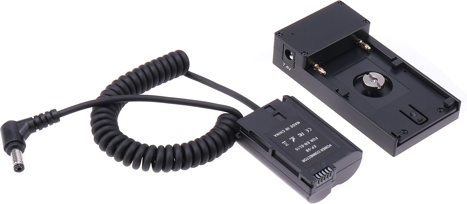 Fotga Power Adapter Cable for NP-F NP-F970 NP-F960 Plate + EN-EL15 EN-EL15a EN-EL15c Dummy Battery to Power Nikon D610 D810 D750 D810A D7500 D850 D800/D800E D600 D7100 Z5 Z6 Z7 II DSLR Camera