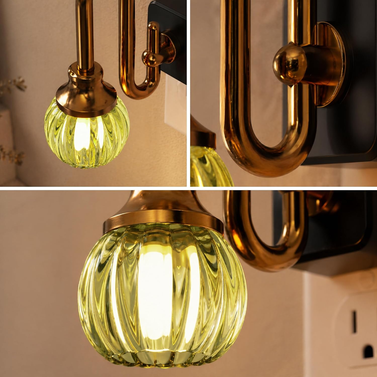 JandCase Night Light, Night Lights Plug into Wall, Green Tulip LED Nightlight, 0-100 LM Dimmable Nightlights, Dusk to Dawn Sensor, 1W Vintage Nite Light for Bathroom Hallway Gift Decor, 1 Pack