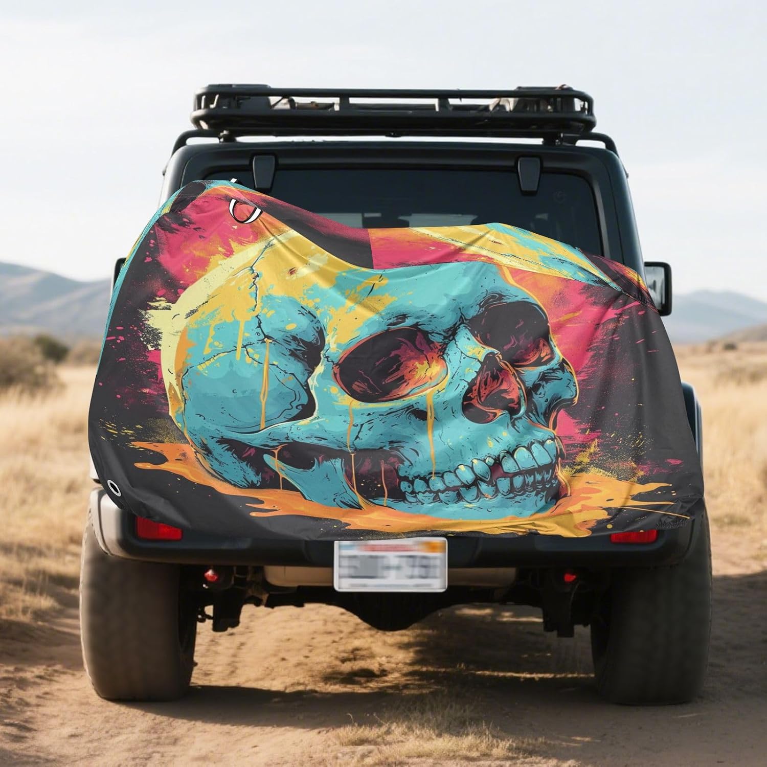 ALAZA Skull Head Art Bike Cover Waterproof Outdoor Ebike Bicycle Covers Tarp Protection for 1/2 Bikes, Sun UV Dust Wind Proof