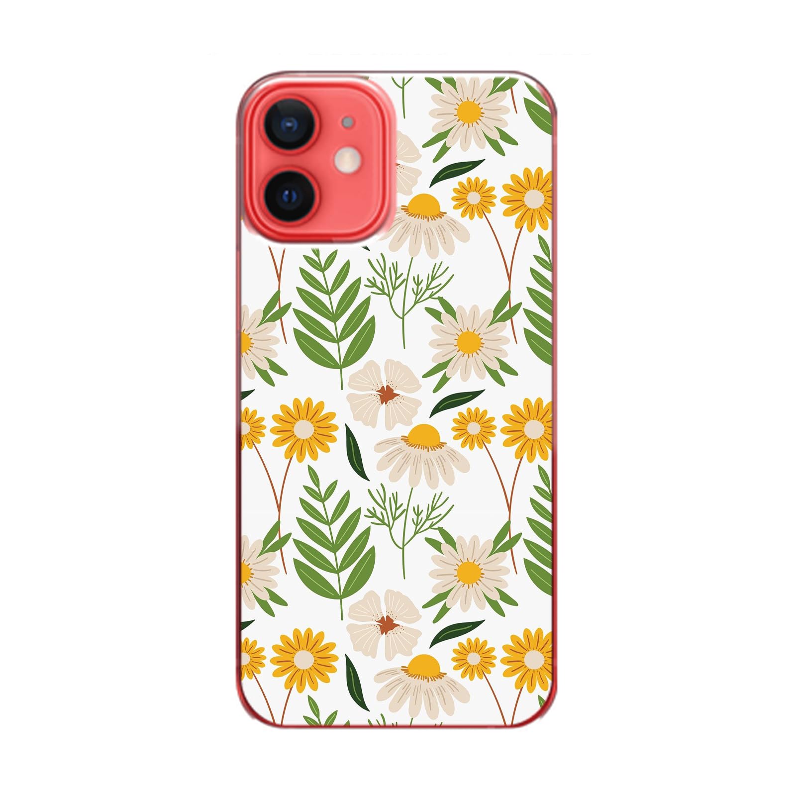 Coque iPhone 12 Mini antichoc fine en TPU silicone transparent motif fleur - 6