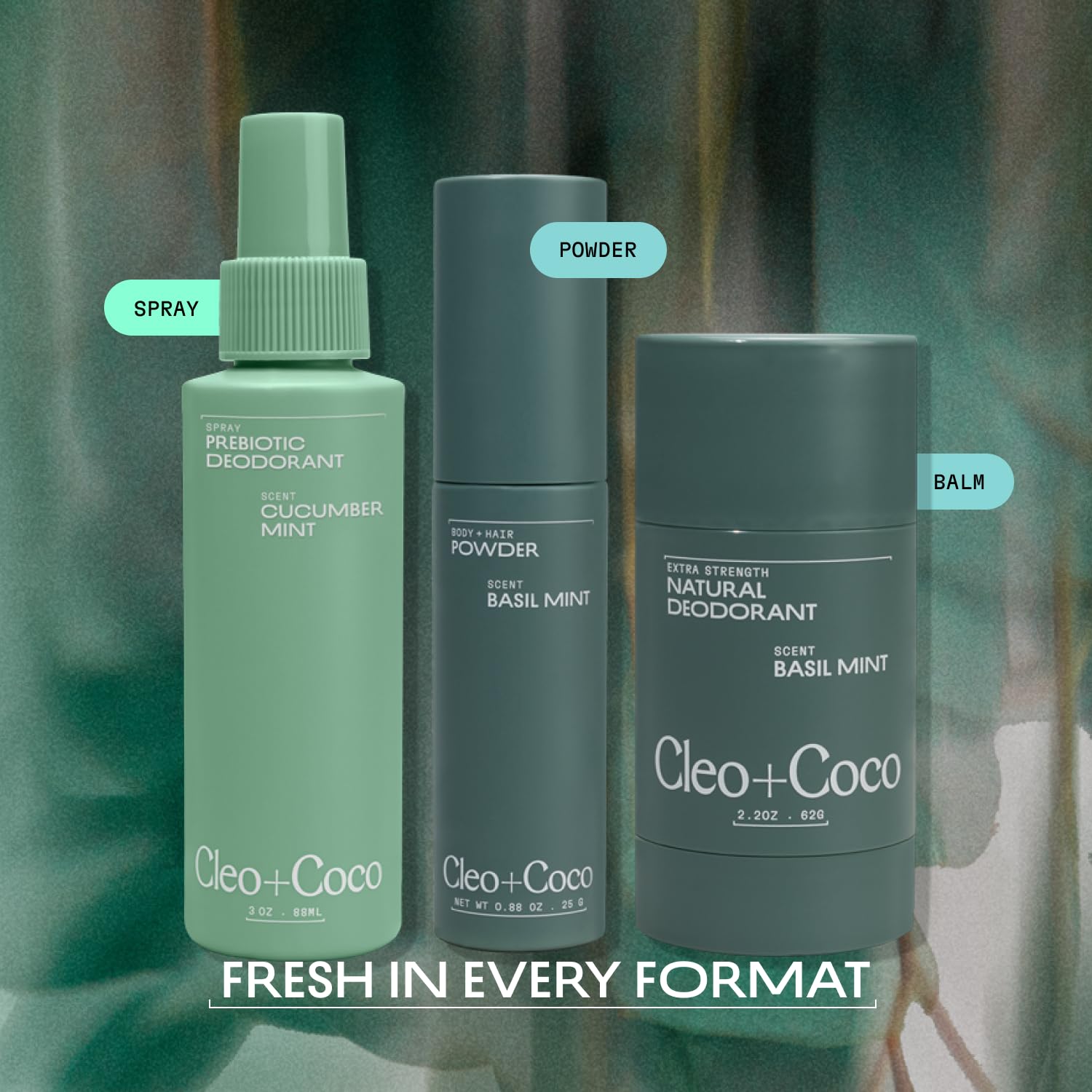 Cleo+Coco Prebiotic Deodorant Spray, Cucumber Mint (3.0 oz), Multi-Use Deodorizing & Soothing Body Spray for Women and Men, Aluminum-Free & Vegan Whole Body Deodorant - Image 8