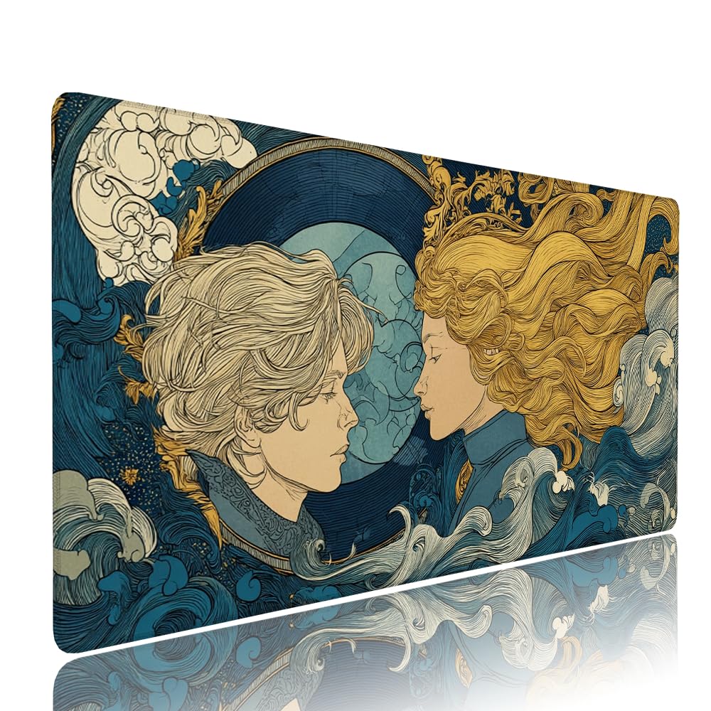 Alfombrilla de Mouse para Juegos, Giallo, XXL, Antideslizante, Impermeable, Diseño de Astratto, Extendido, Grande, 1200x600x3mm, para PC, Laptop, Ufficio, Famiglia d-558