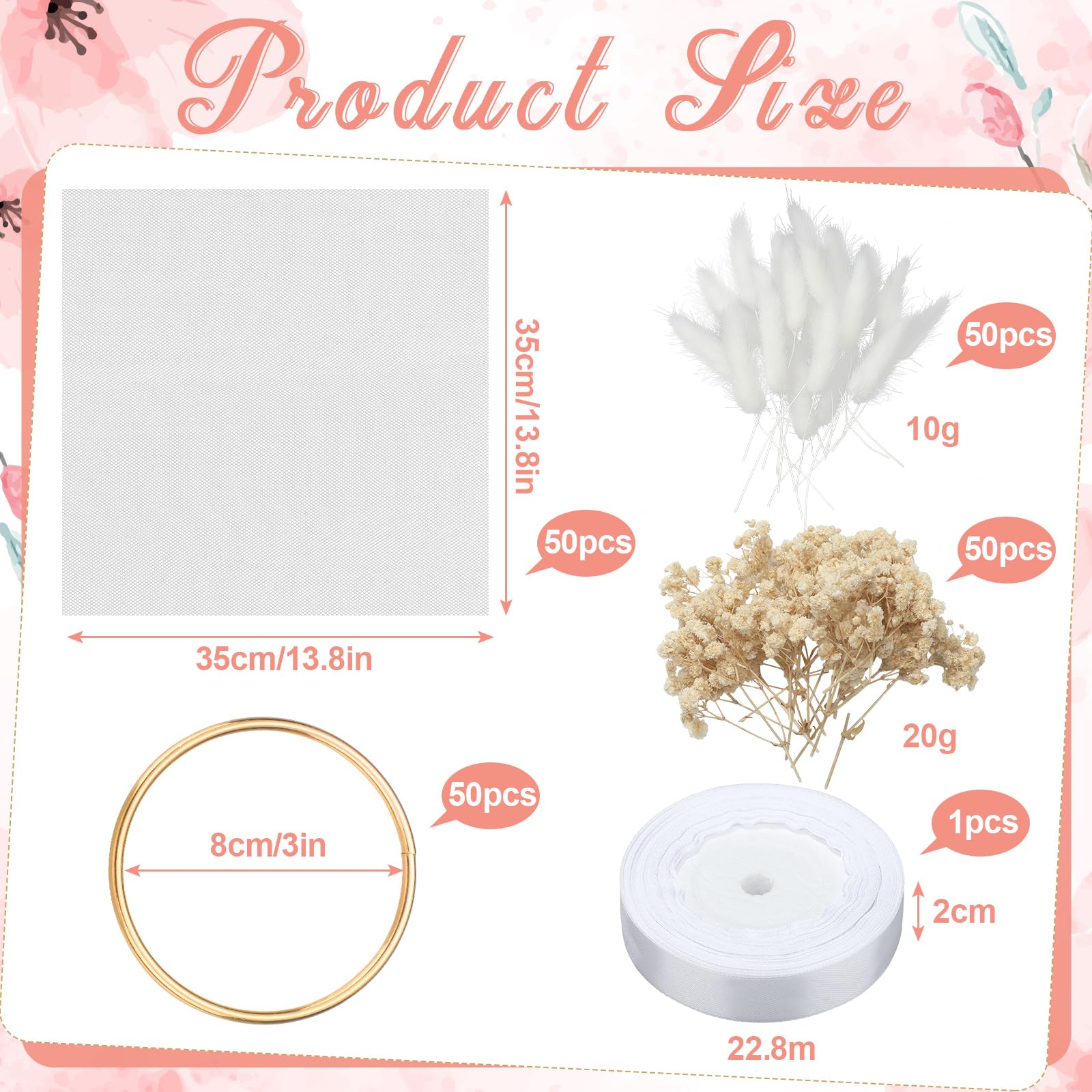 Misdary 103-teiliges Set mit 50 Hochzeits-Mandel-Süßigkeiten-Gastgeschenken für Gäste, inklusive Ring und Tüllbeutel, DIY-Mandel-Souvenirs für Verlobung, Brautparty, italienische Hochzeit