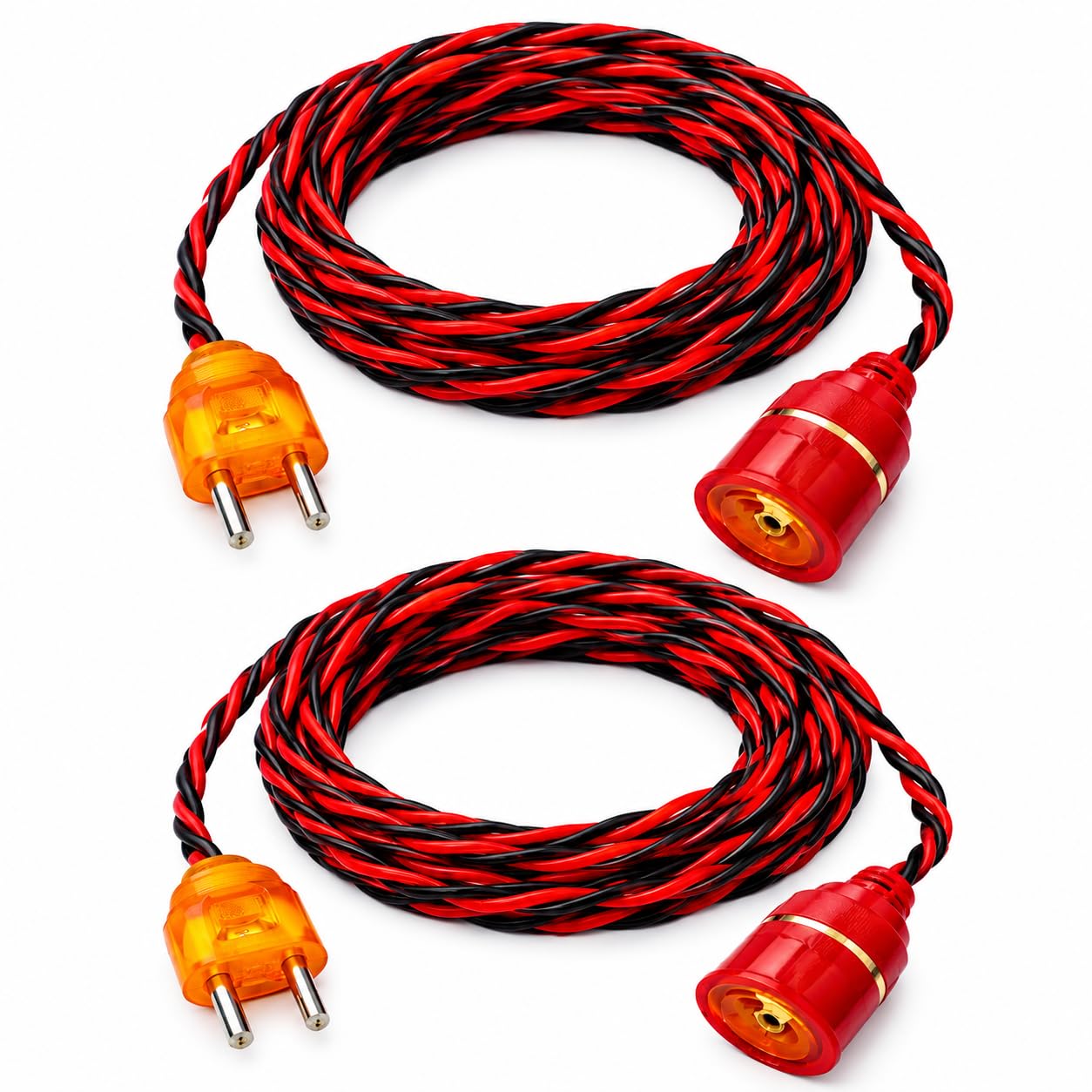 2 Meter Wire with Plug Pin and Bulb Holder Heavy Duty Extension Cable Heat Resistant Brass Contact Shockproof Ready to Use Lamp Connection Cord for Home Office Shop Workshop, Pack of 2-image-15