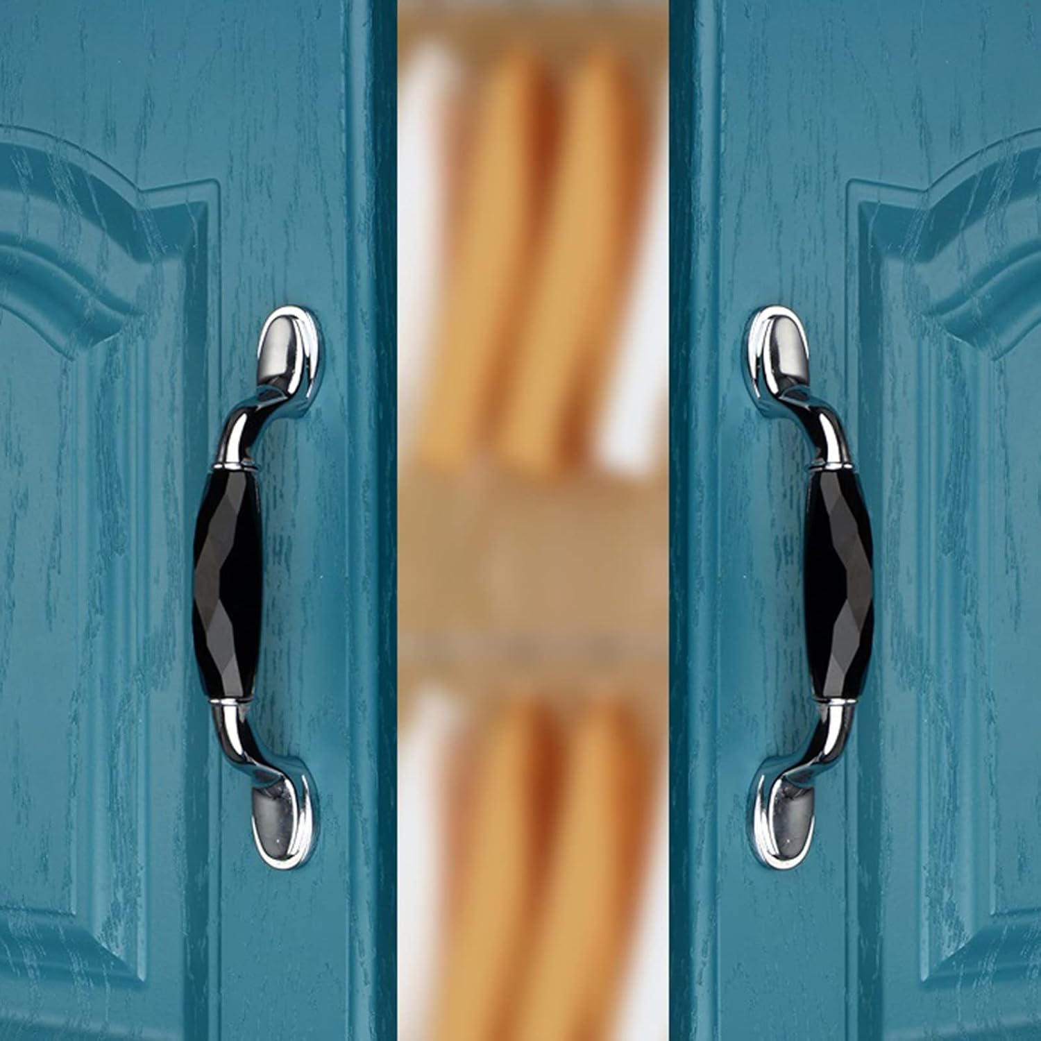 Handle, Kitchen Handles,Black Crystal Cabinet Door Knobs Zinc Alloy Cupboard Handle Dresser Drawer Pull for Kitchen Drawer Bedroomniture 2 Pcs/Color/128Mm(5In) ( Color : Color , Size : 96Mm(3.7In) )